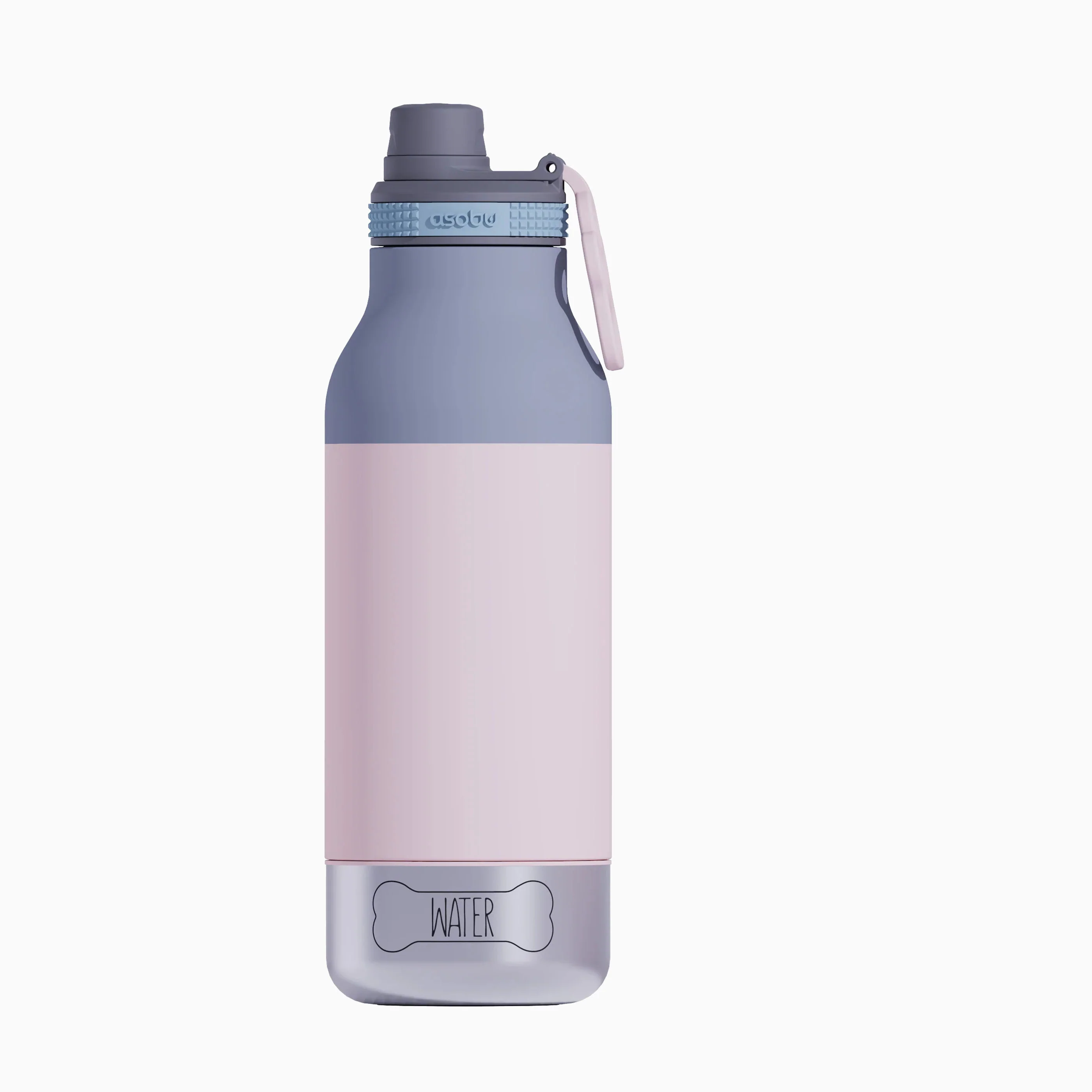 Asobu Buddy Dog Food and Water Bottle 1L Pastel Pink