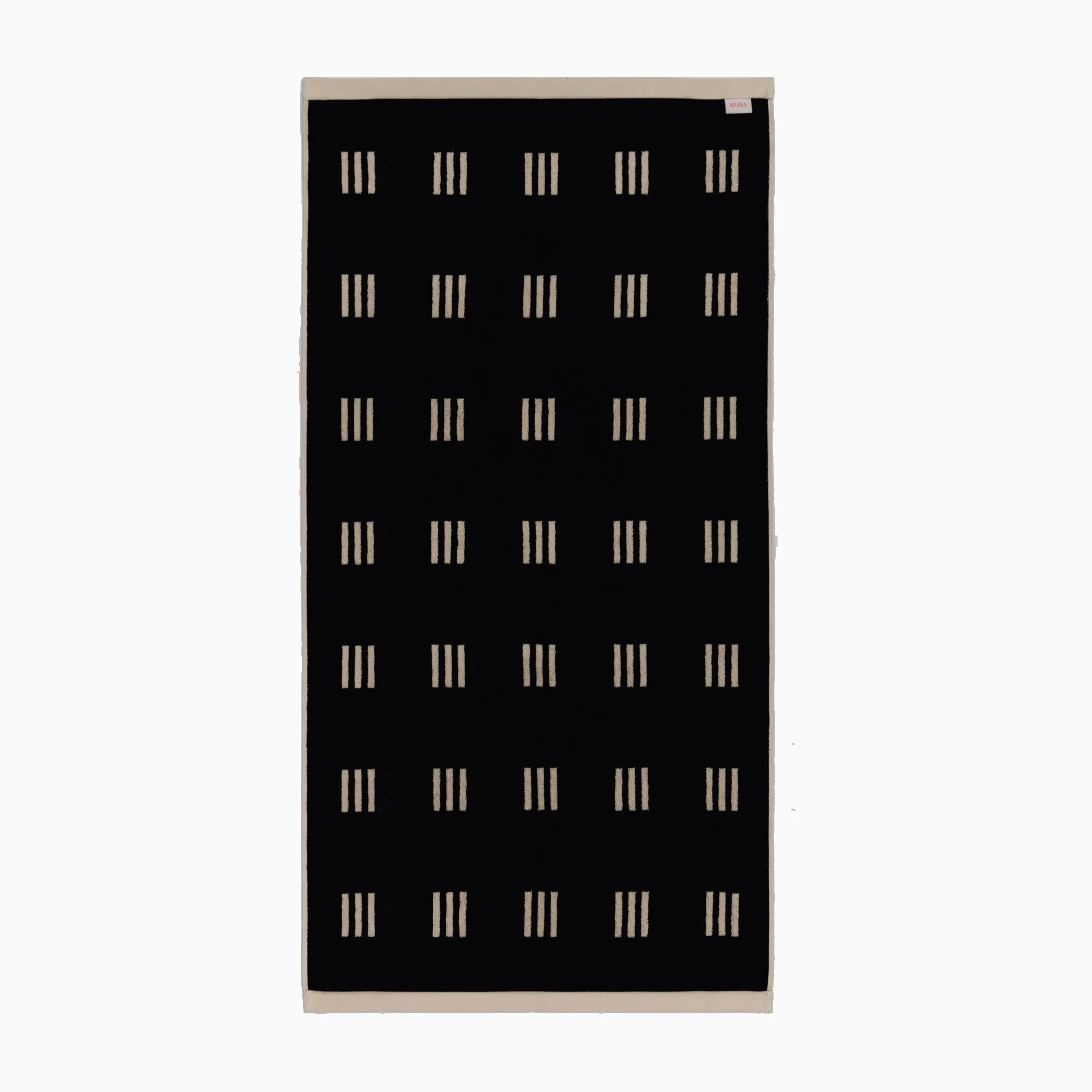 Baina Claremont Bath Towel - Sand & Noir