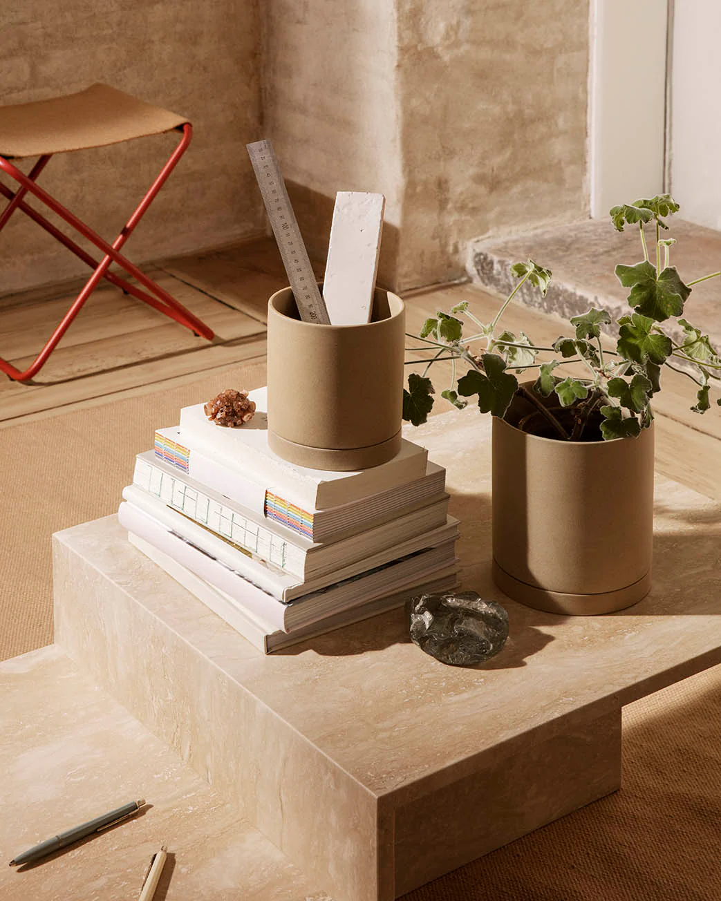 Ferm Living Distinct Coffee Table - Travertine - Image 2