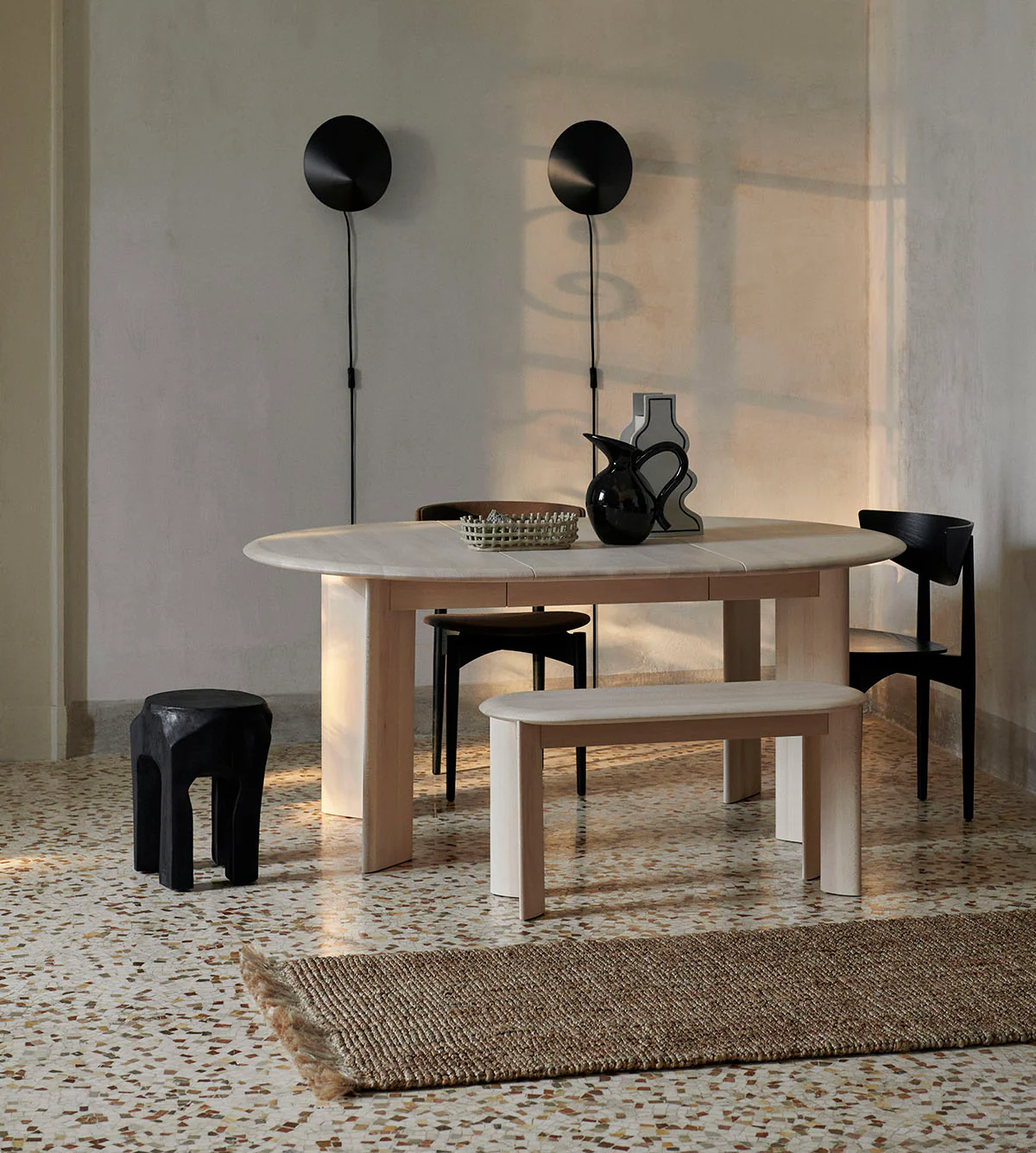 Ferm Living Bevel Bench - White Oiled Beech - Image 3