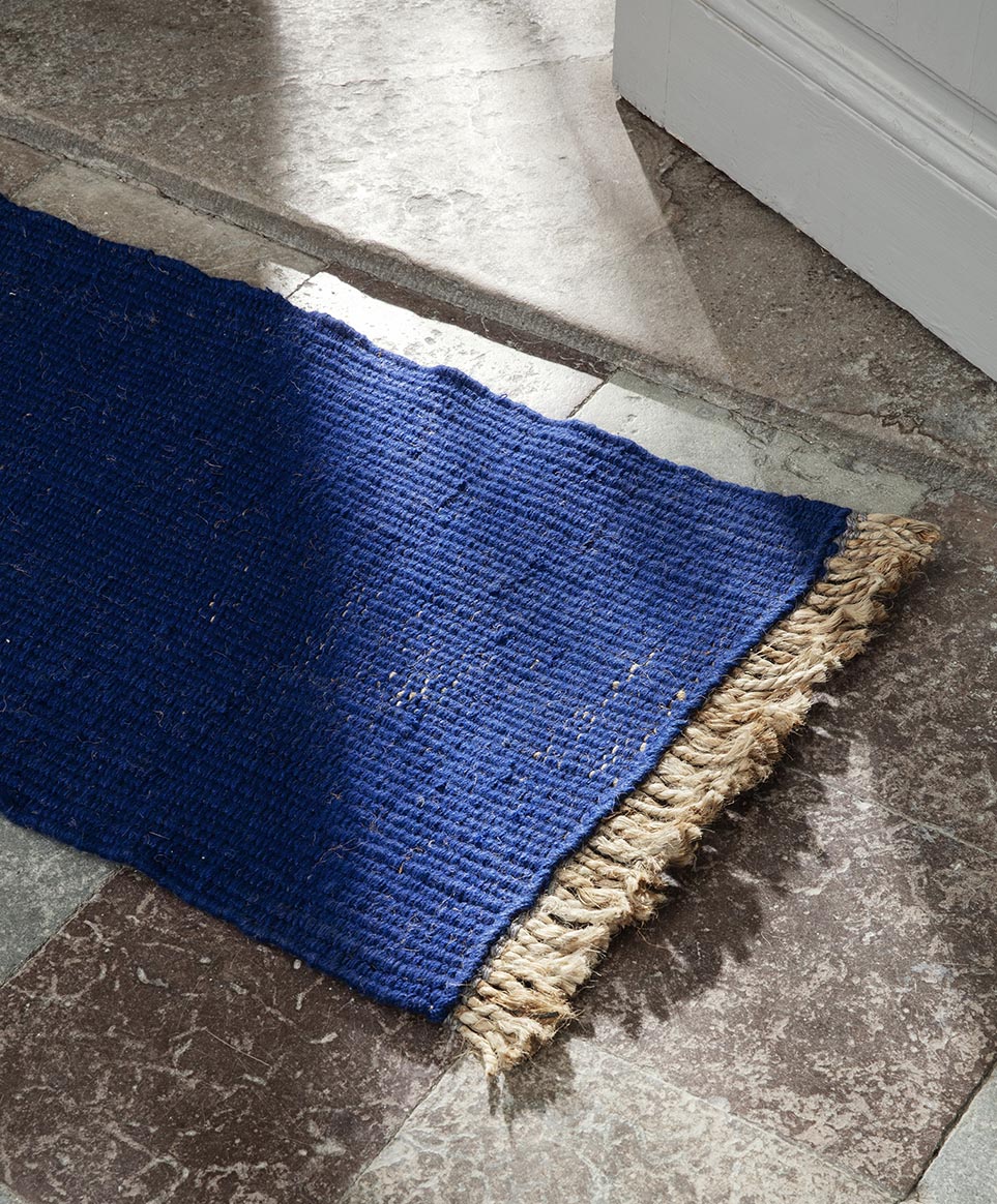 Ferm Living Block Mat - Bright Blue/Natural - Image 2