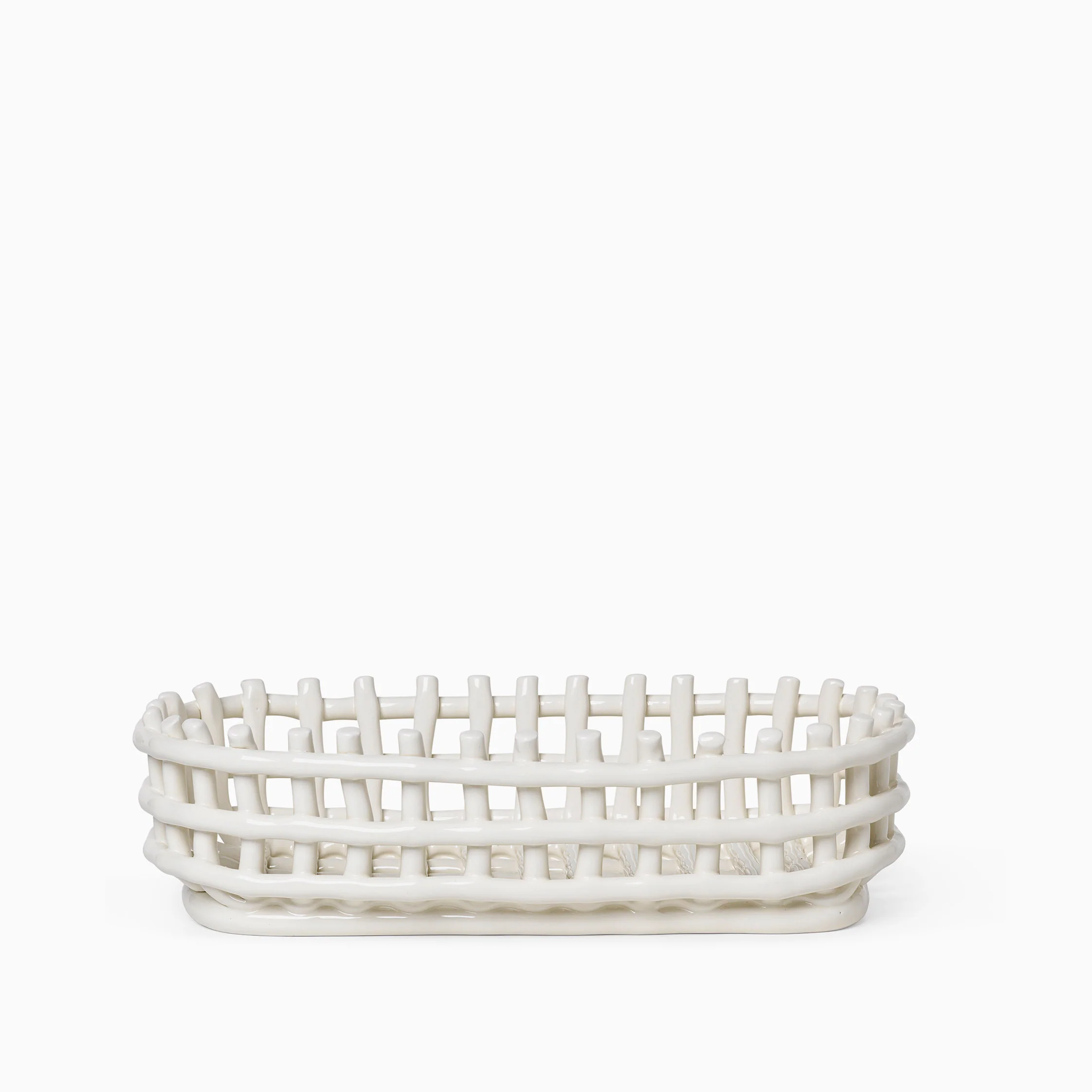 Ferm Living Ceramic Basket Oval - Off White