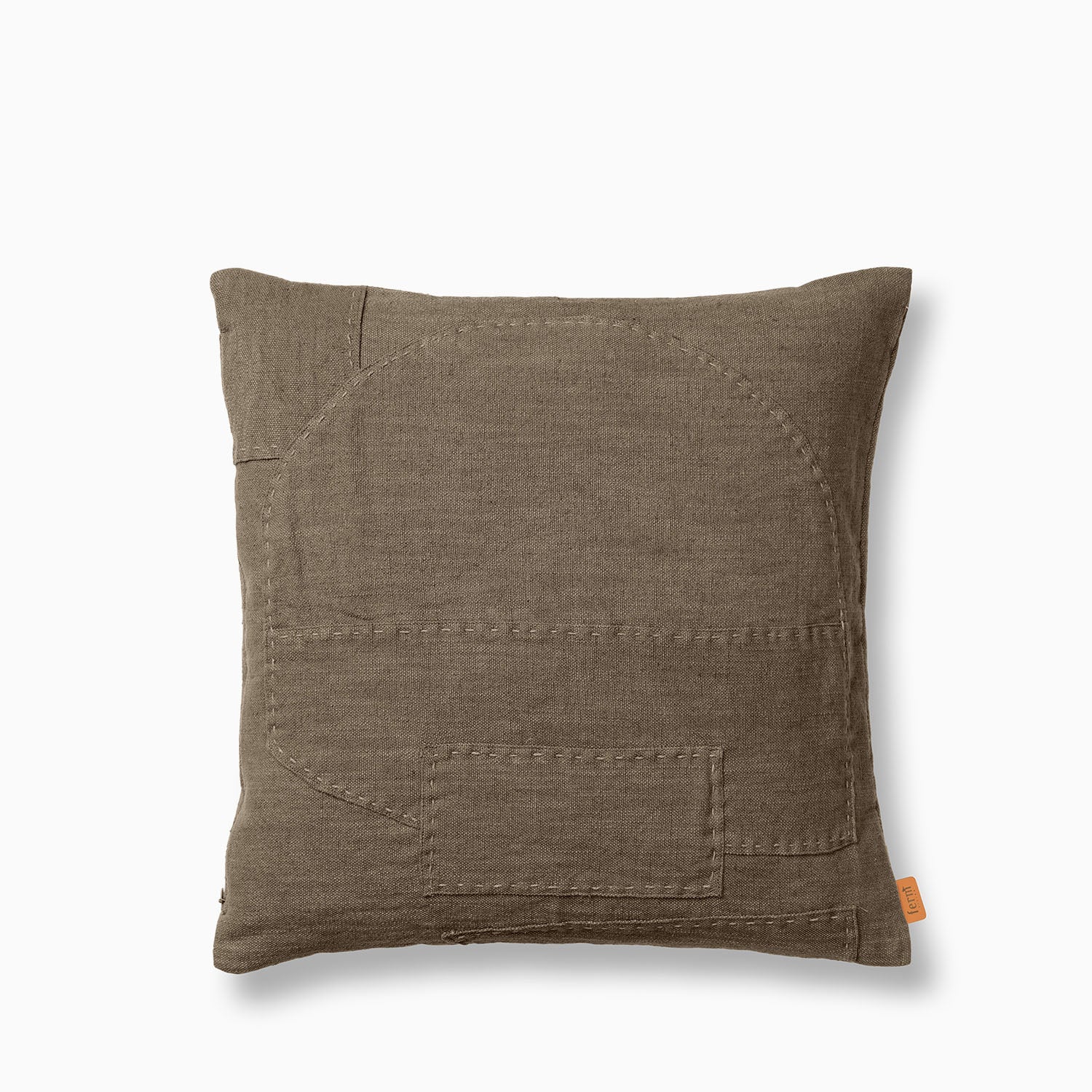 Ferm Living Darn Cushion - Dark Taupe