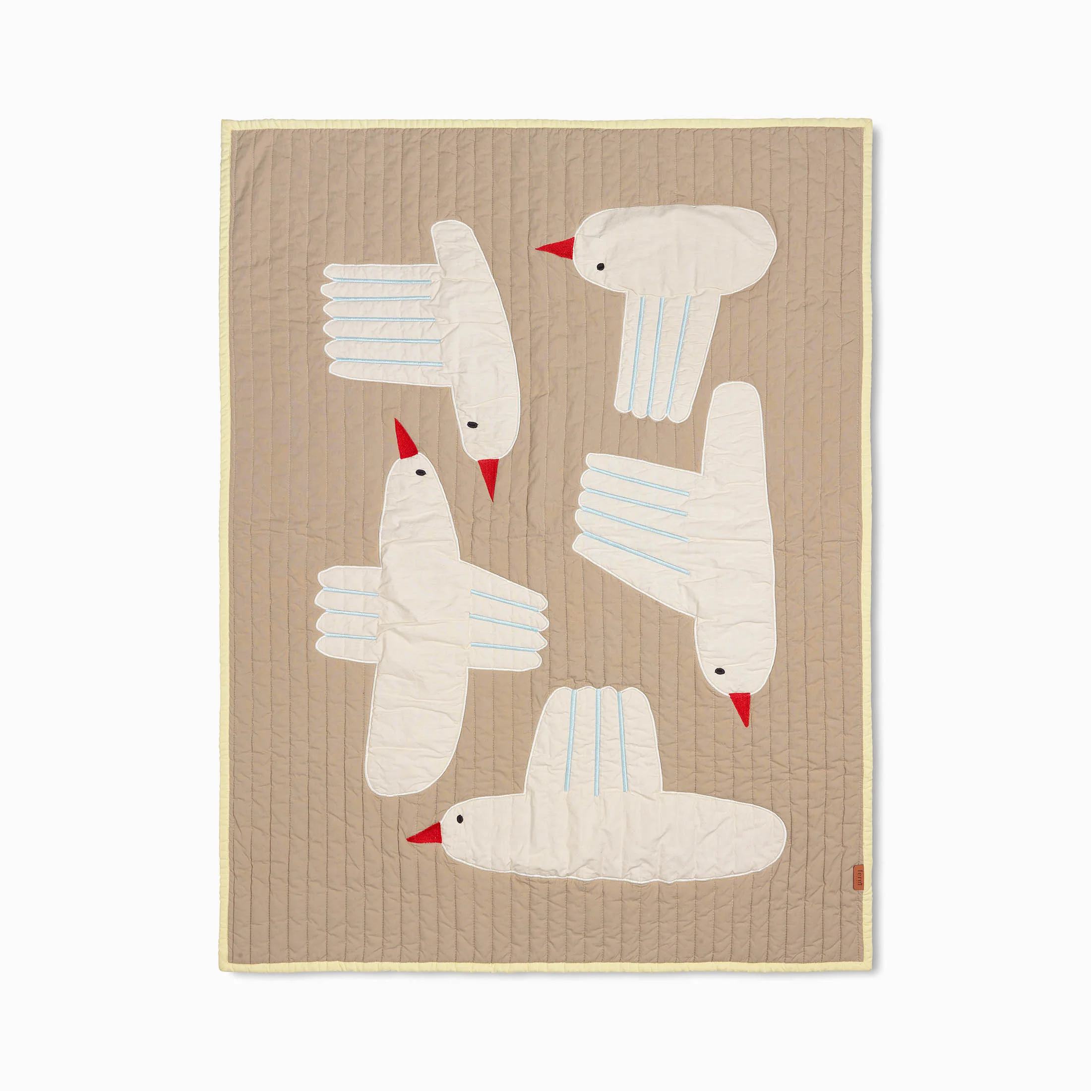 Ferm Living Bird Quilted Blanket - Sand