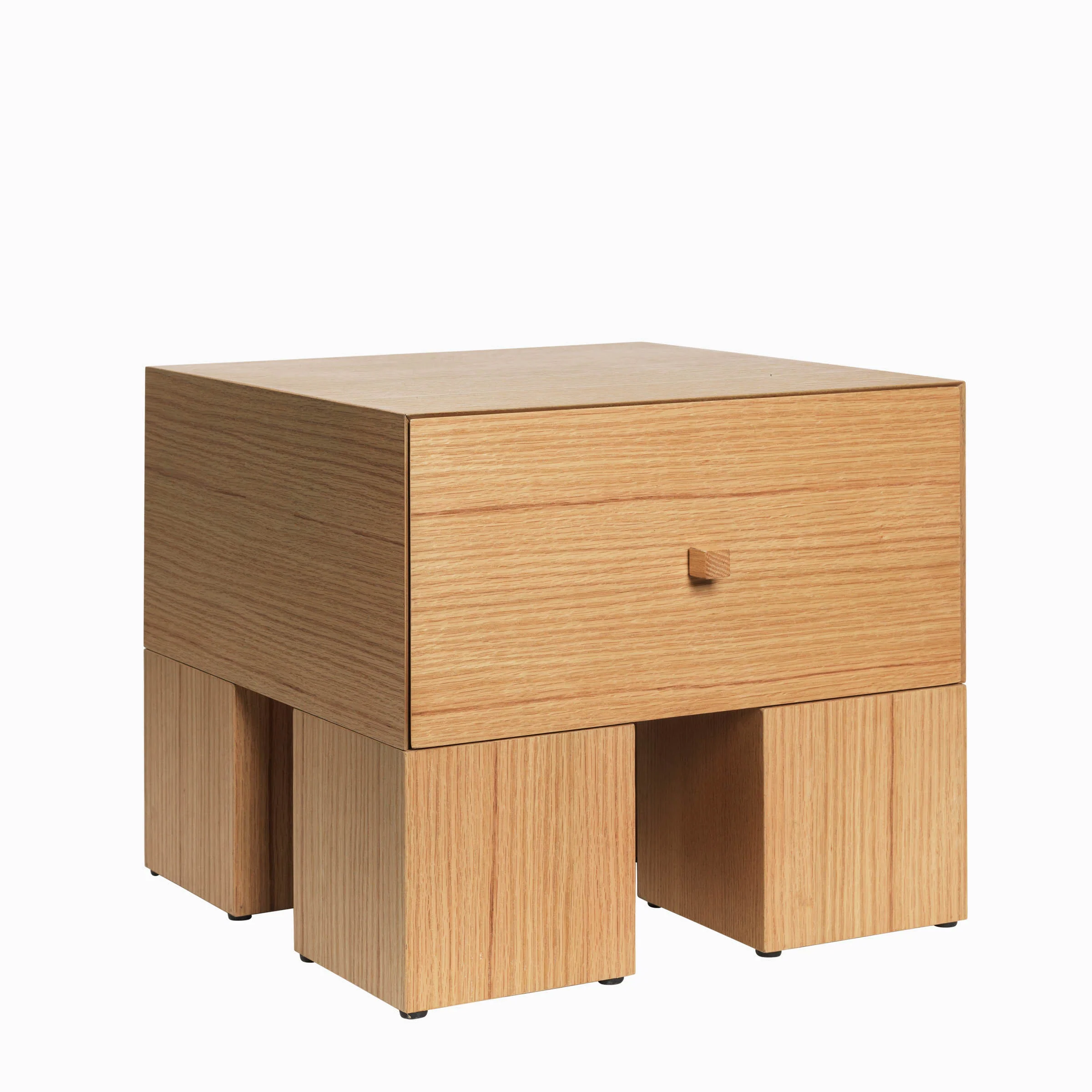 Ferm Living Kuben Bedside Table Natural Oak Veneer