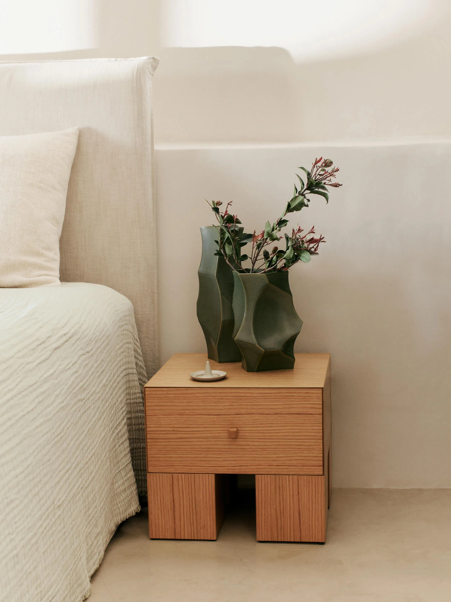 Ferm Living Kuben Bedside Table Natural Oak Veneer - Image 2