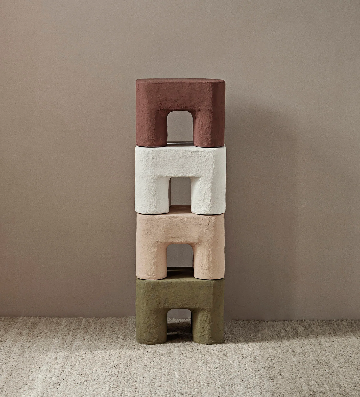 Ferm Living Podo Stool - Red Brown - Image 3