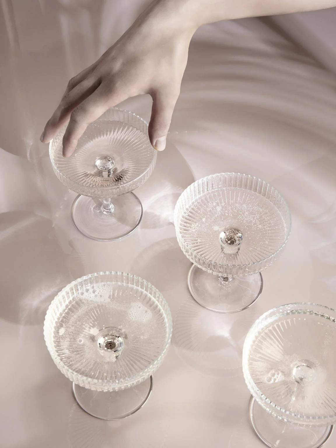Ferm Living Ripple Champagne Saucer Smoked Grey (Set of 2) - Image 4