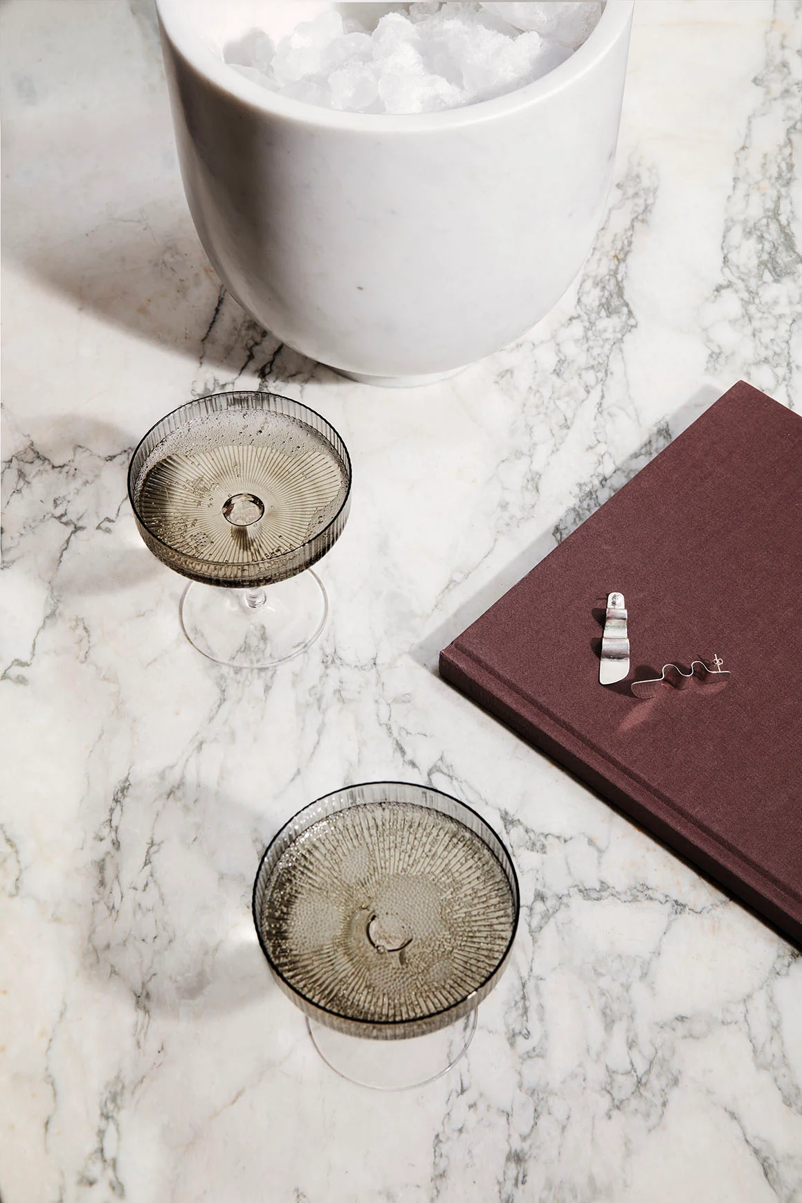 Ferm Living Ripple Champagne Saucer Smoked Grey (Set of 2) - Image 6