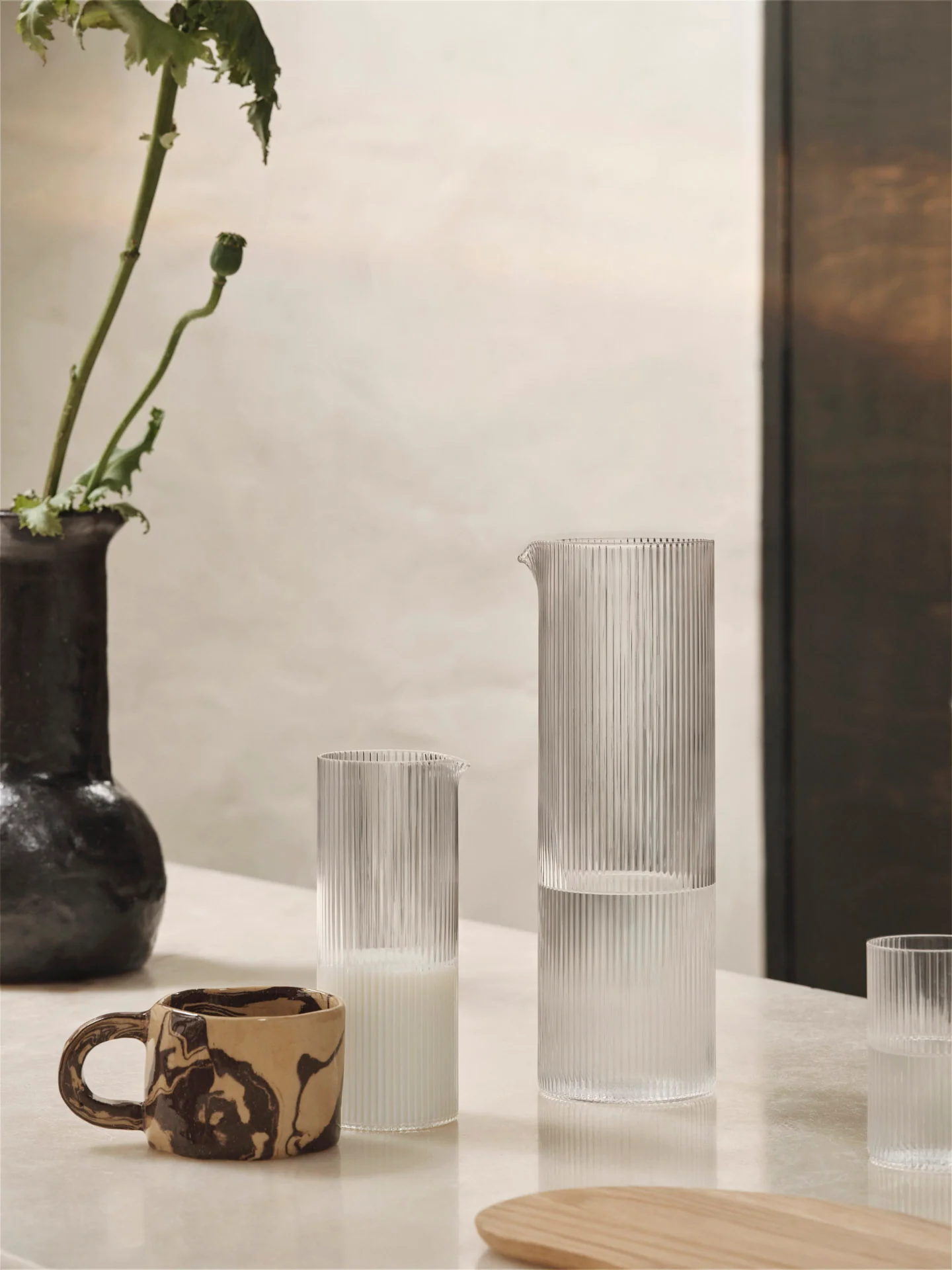 Ferm Living Ripple Milk Jug - Clear - Image 2