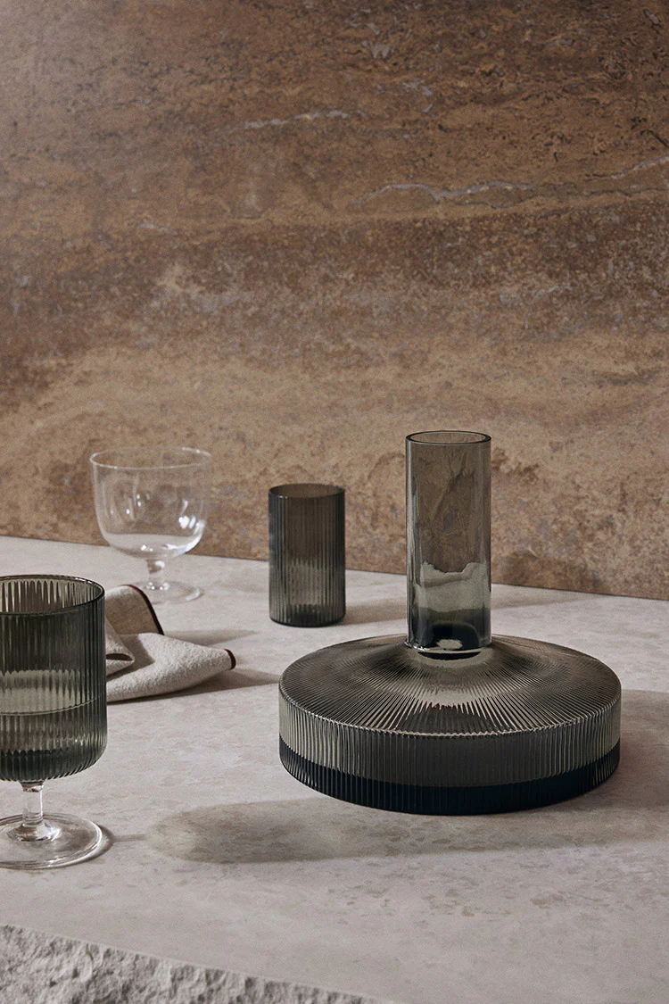 Ferm Living Ripple Wine Carafe - Smoked - Image 2