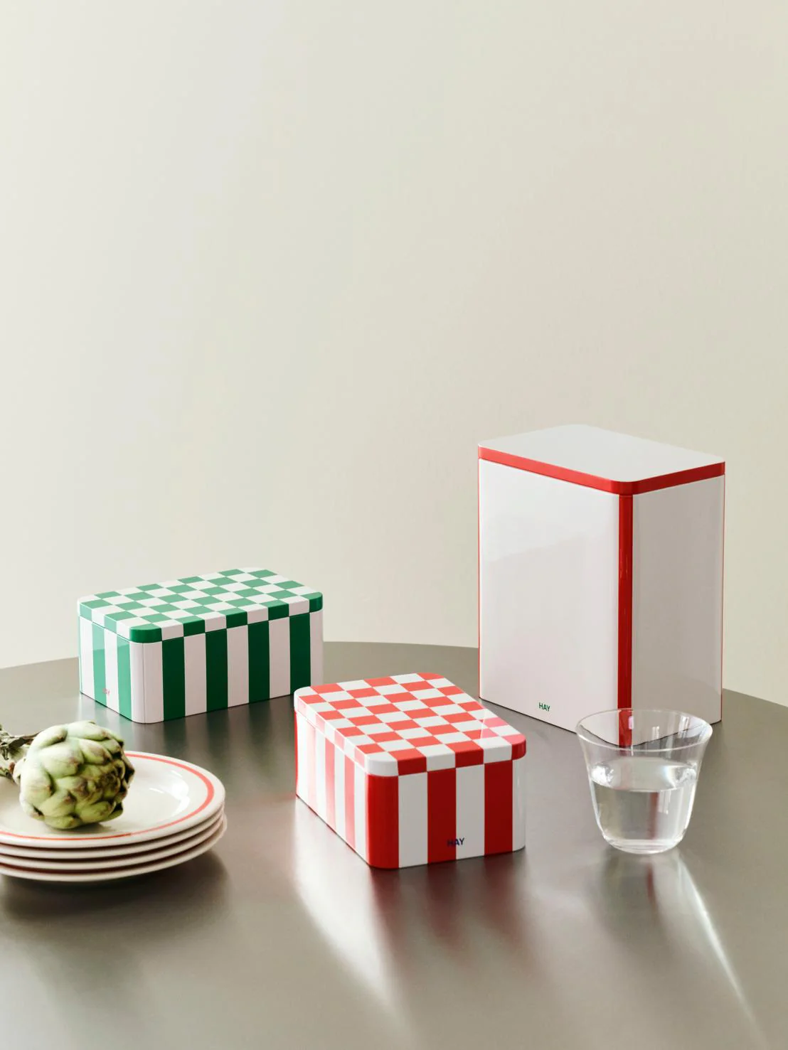 HAY Tin Container Small - Green Off-White - Image 2