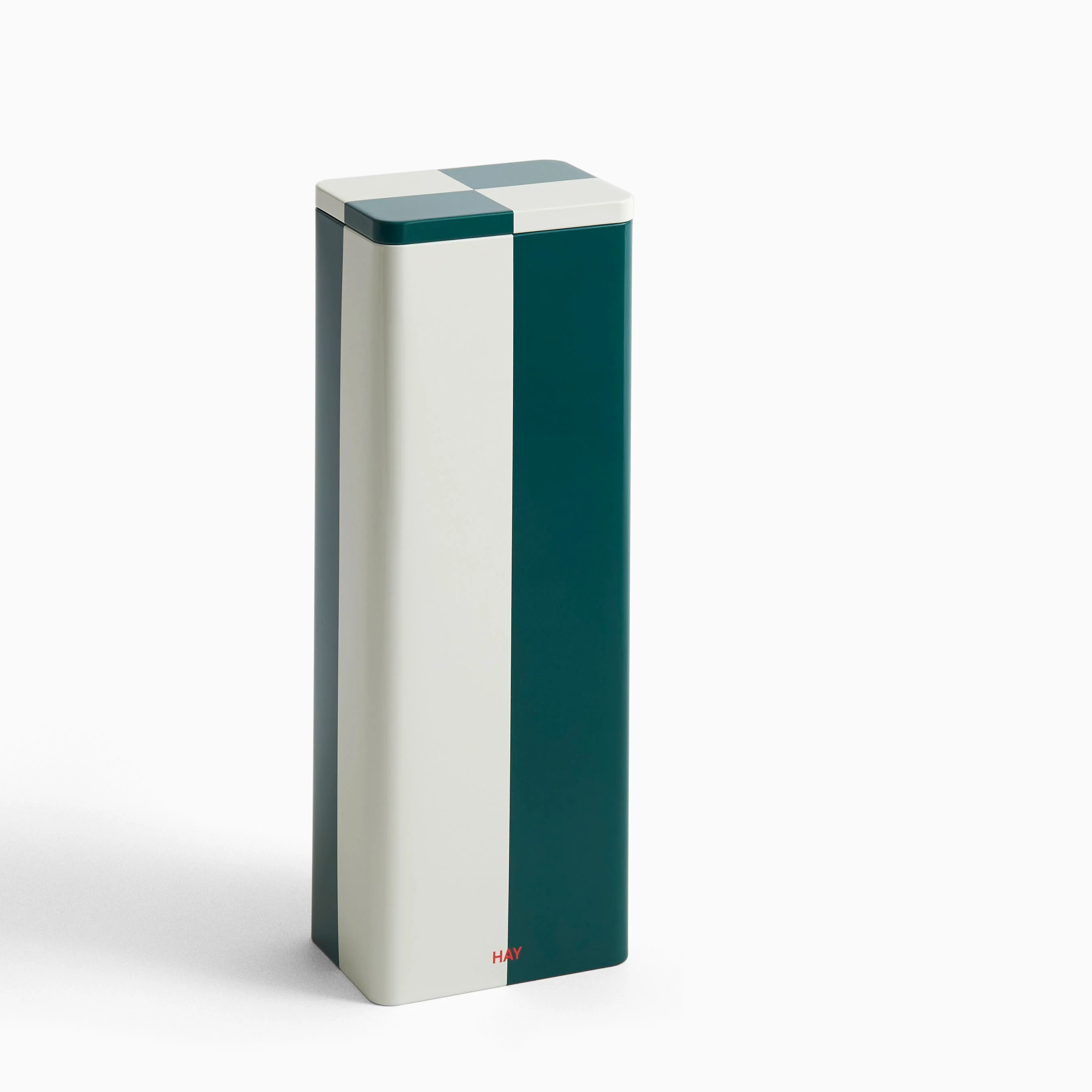 HAY Tin Container Slim - Green & Off-white