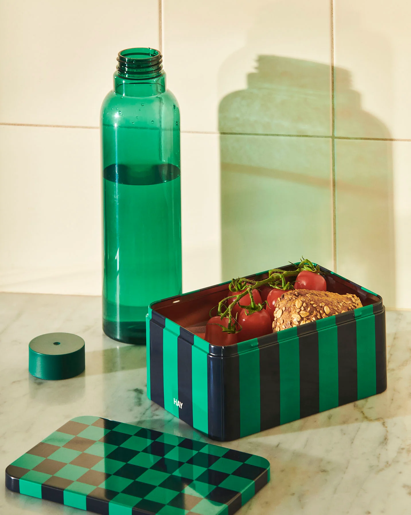 HAY Tin Container Small - Green & Dark Blue - Image 2