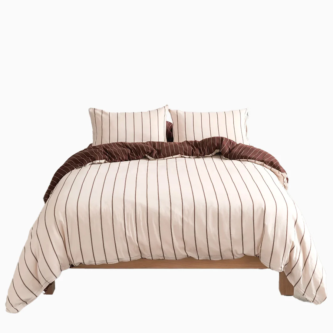 Hommey Quilt Cover - Vanilla / Mahogany