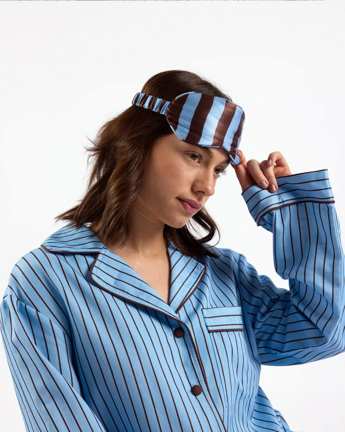 Hommey Silk Eyemask - Iced Chocolate Stripes - Image 3