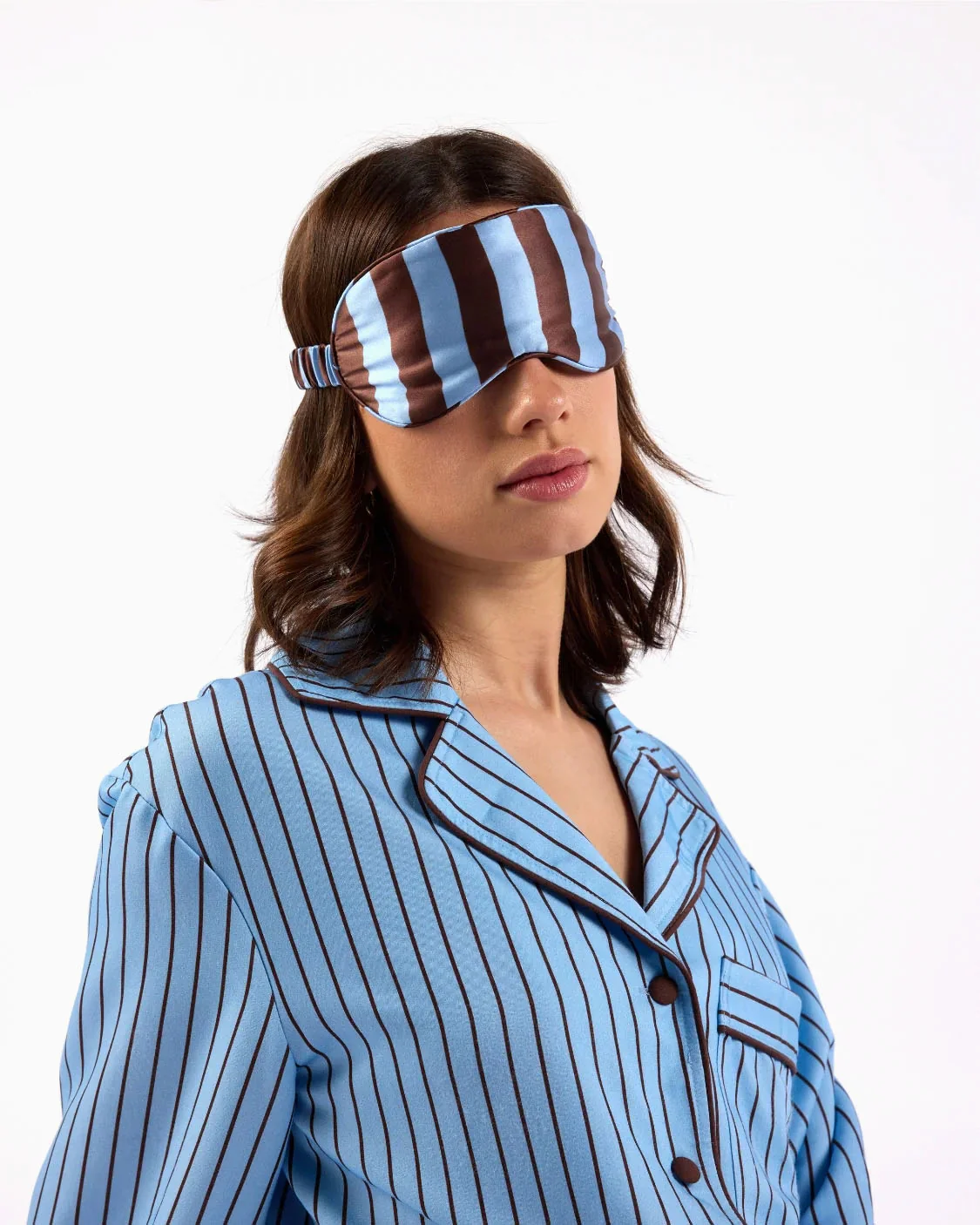 Hommey Silk Eyemask - Iced Chocolate Stripes - Image 4