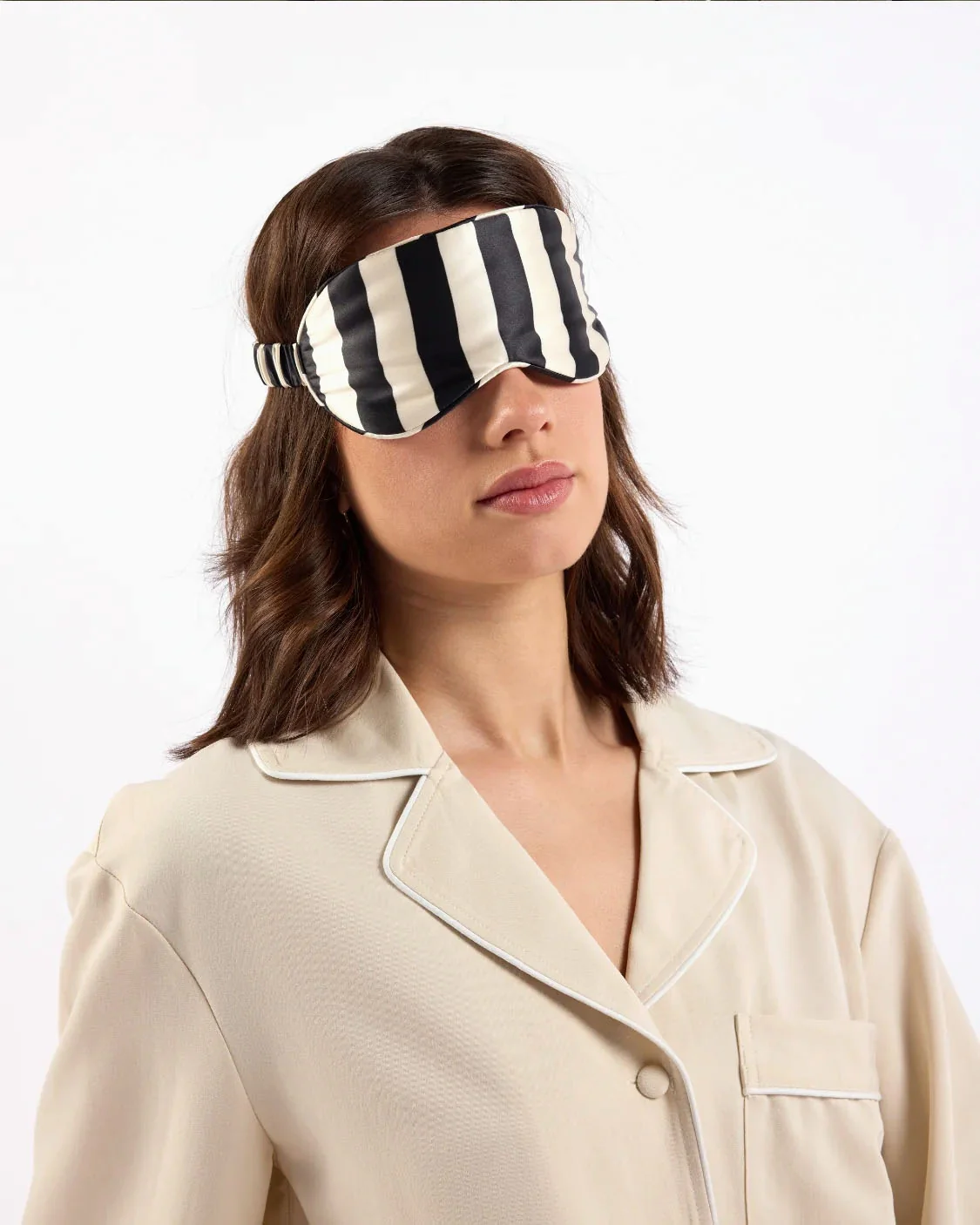 Hommey Silk Eyemask - Vanilla Bean Stripes - Image 2