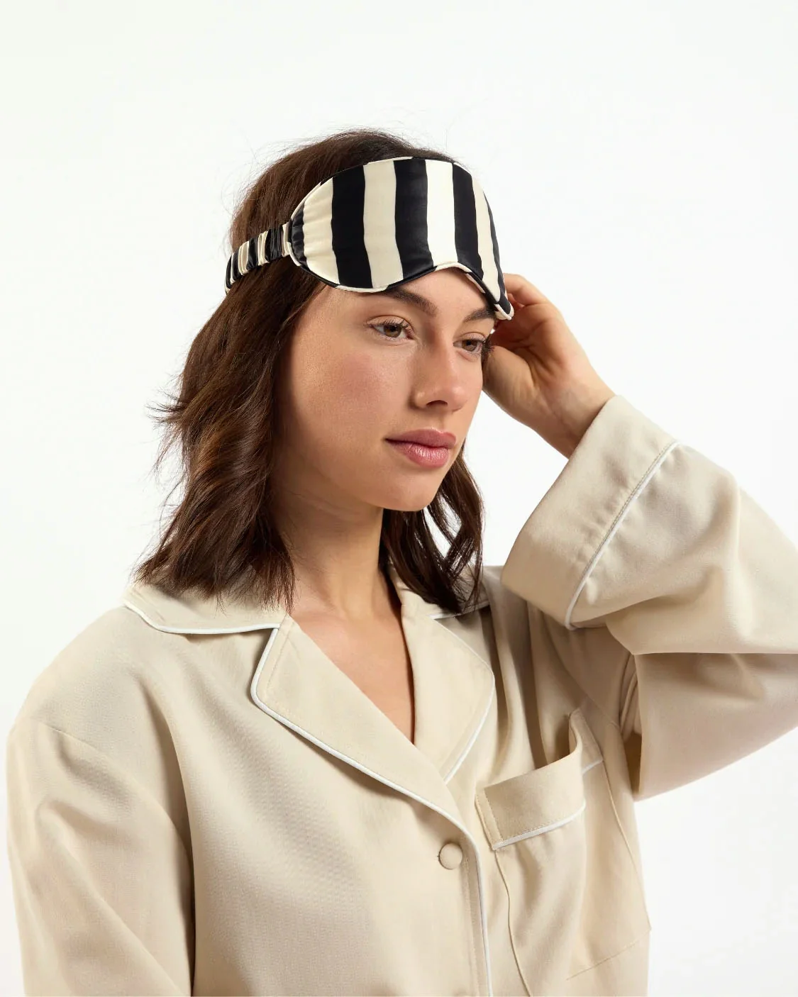 Hommey Silk Eyemask - Vanilla Bean Stripes - Image 3