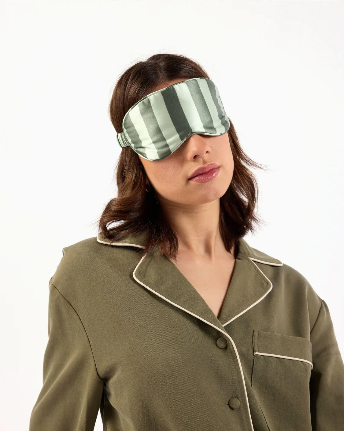 Hommey Silk Eyemask - Wasabi Stripes - Image 2