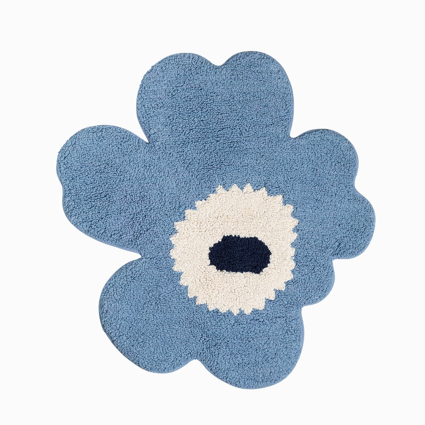 Marimekko Unikko Bath Mat - Light Blue/Off White/Navy
