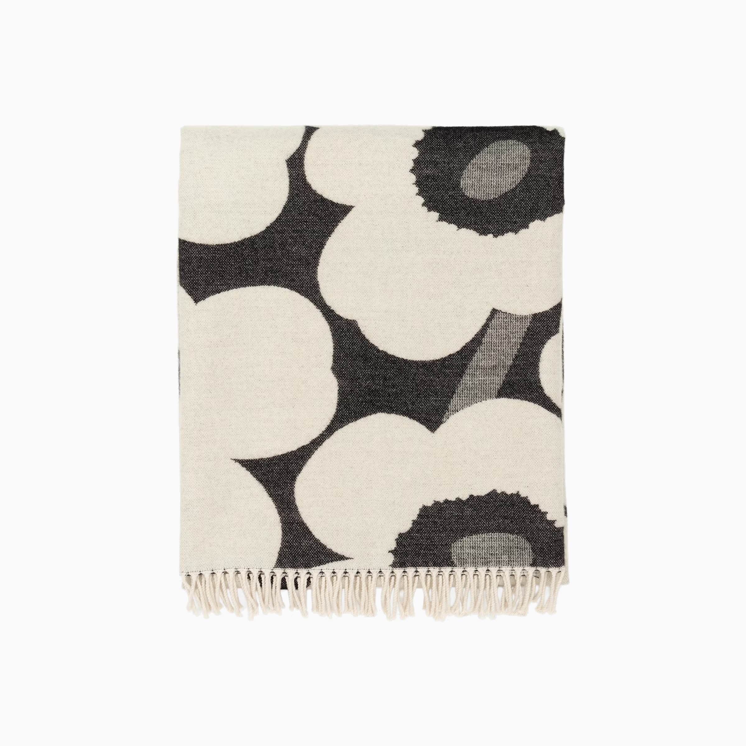 Marimekko Unikko Jacquard Blanket - Black/White - Image 3