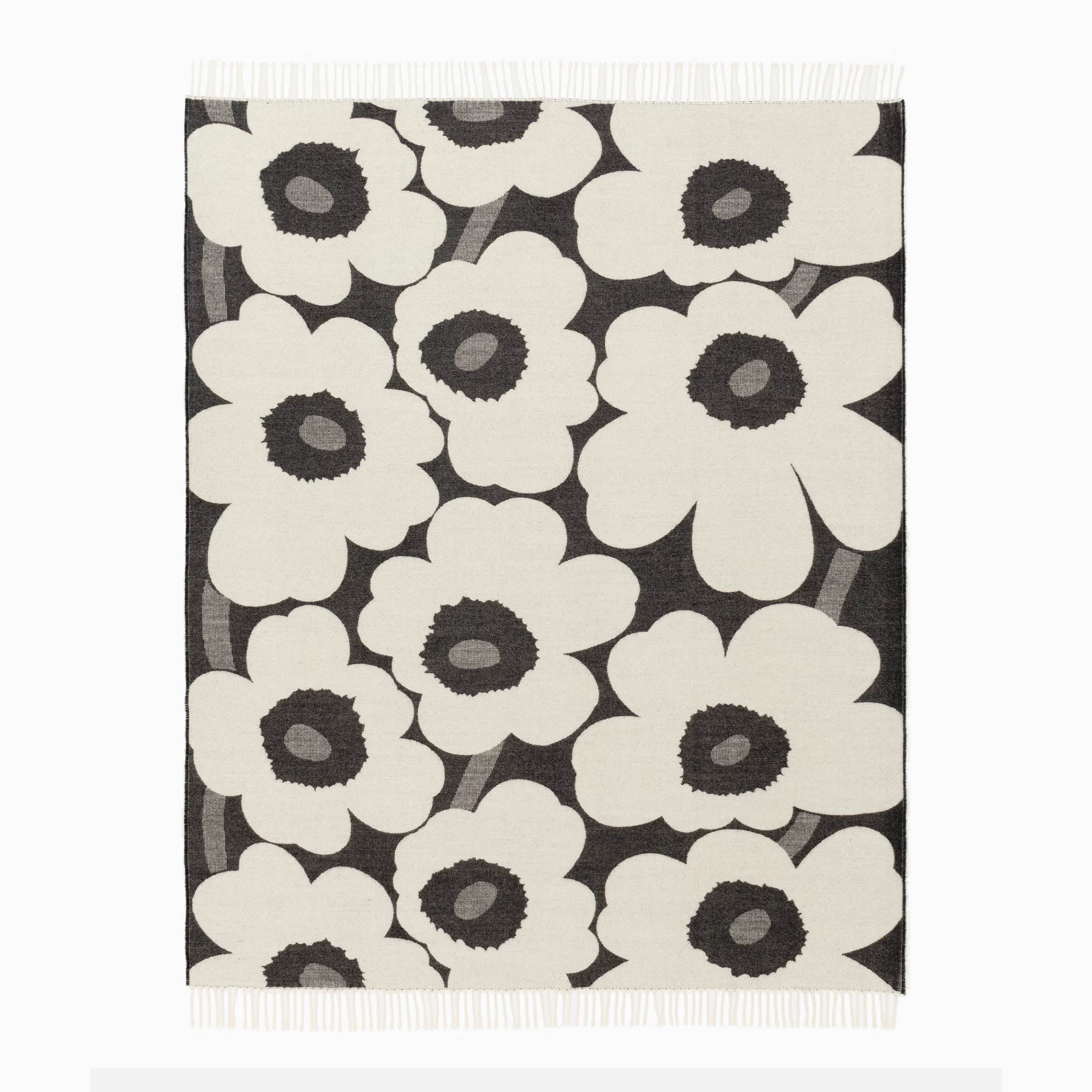 Marimekko Unikko Jacquard Blanket - Black/White - Image 4
