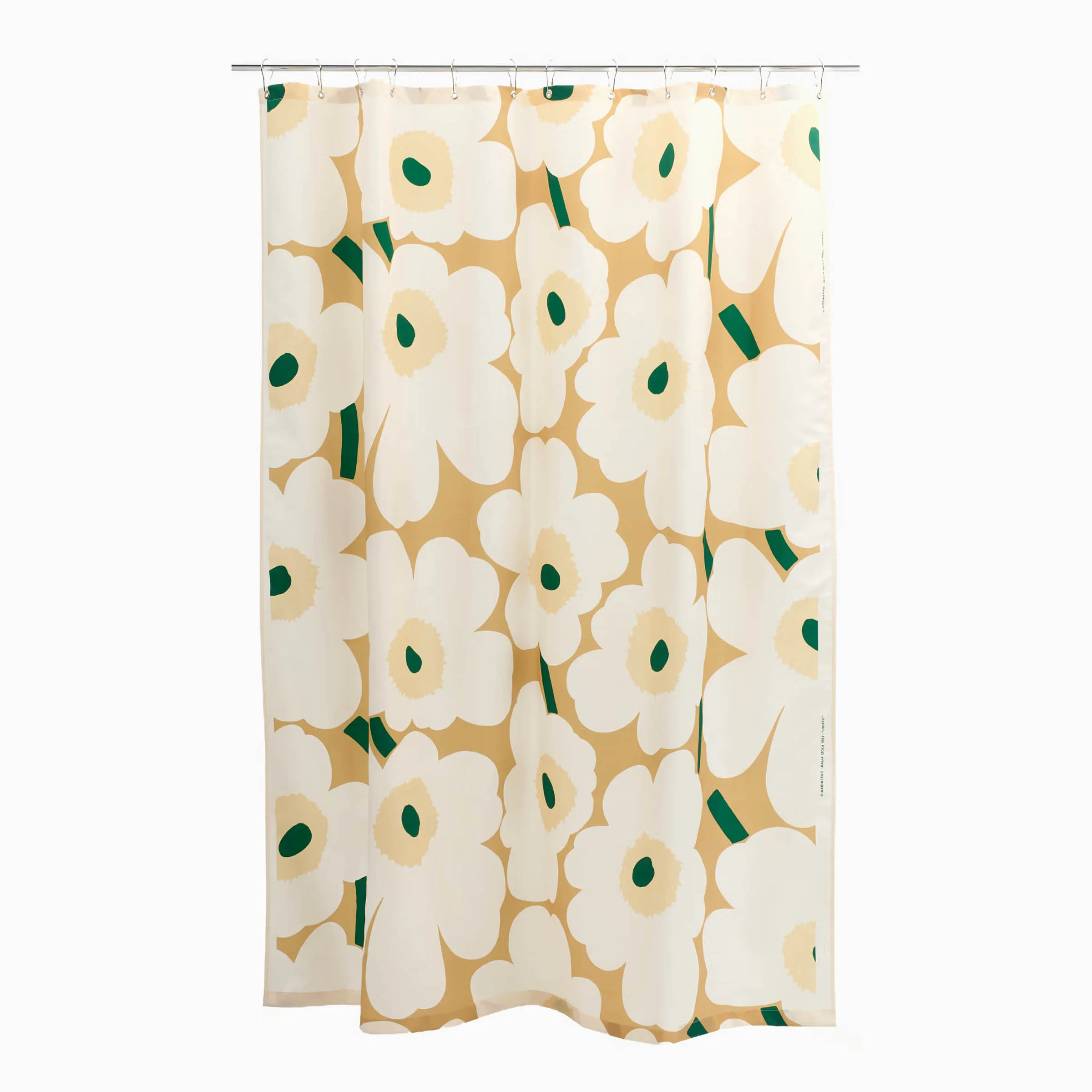 Marimekko Unikko Shower Curtain - Sand/Off-White/Hay/Emerald