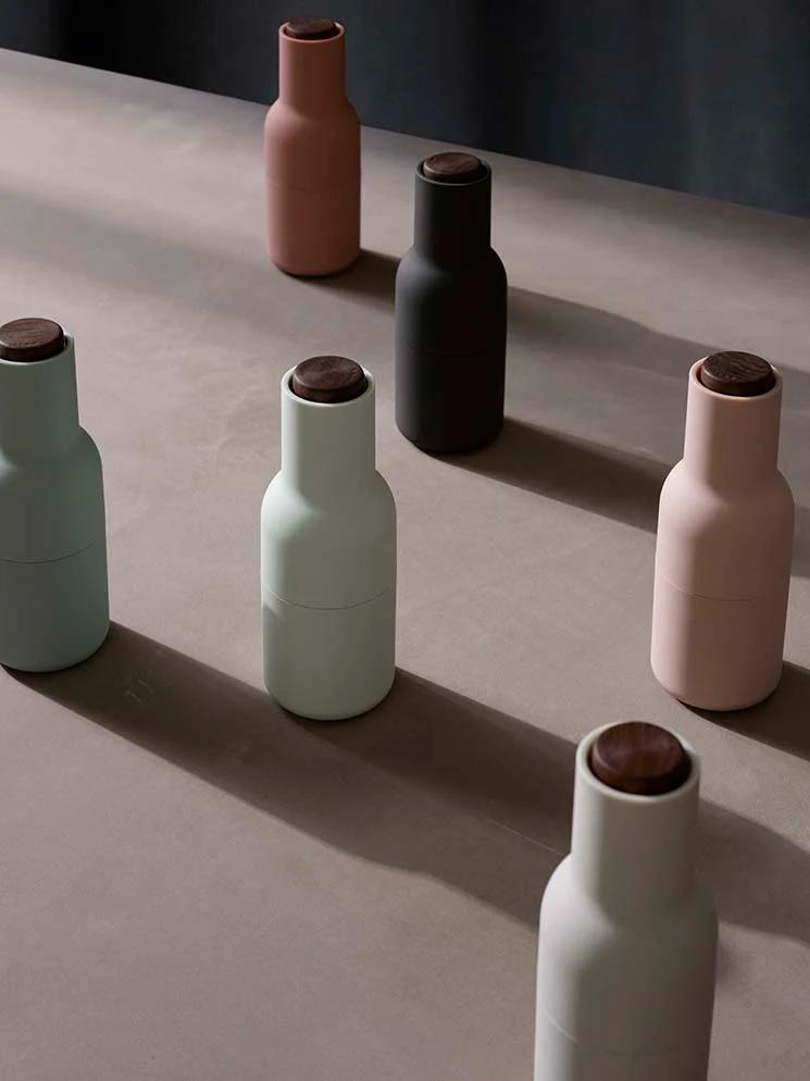 Audo Copenhagen Bottle Grinders - Nudes w/Walnut Lid - Image 3