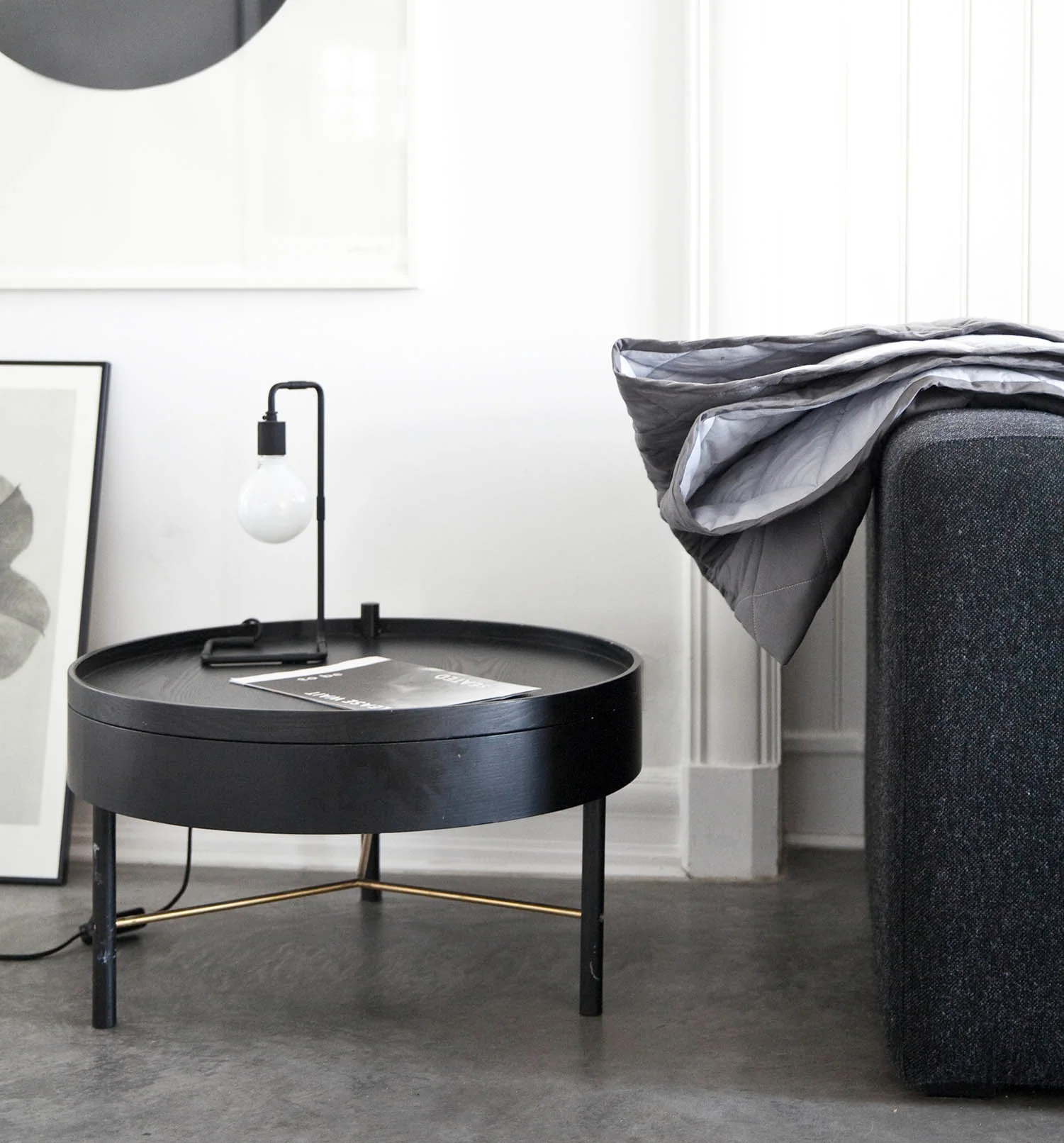 Audo Copenhagen Turning Table - Black Ash/Brass - Image 3