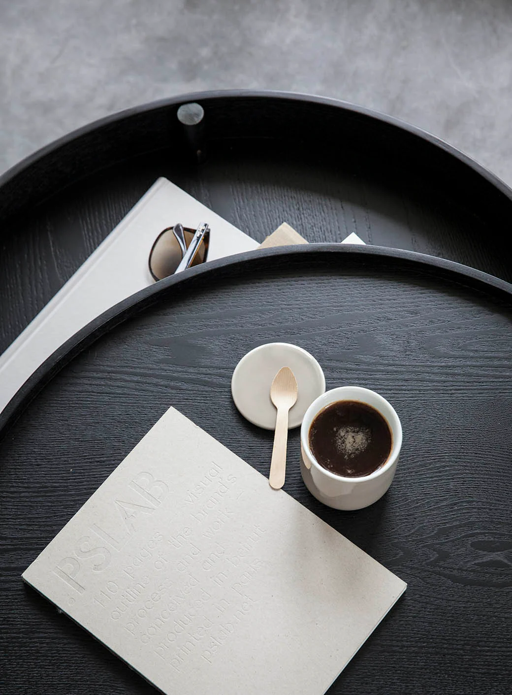 Audo Copenhagen Turning Table - Black Ash/Brass - Image 4
