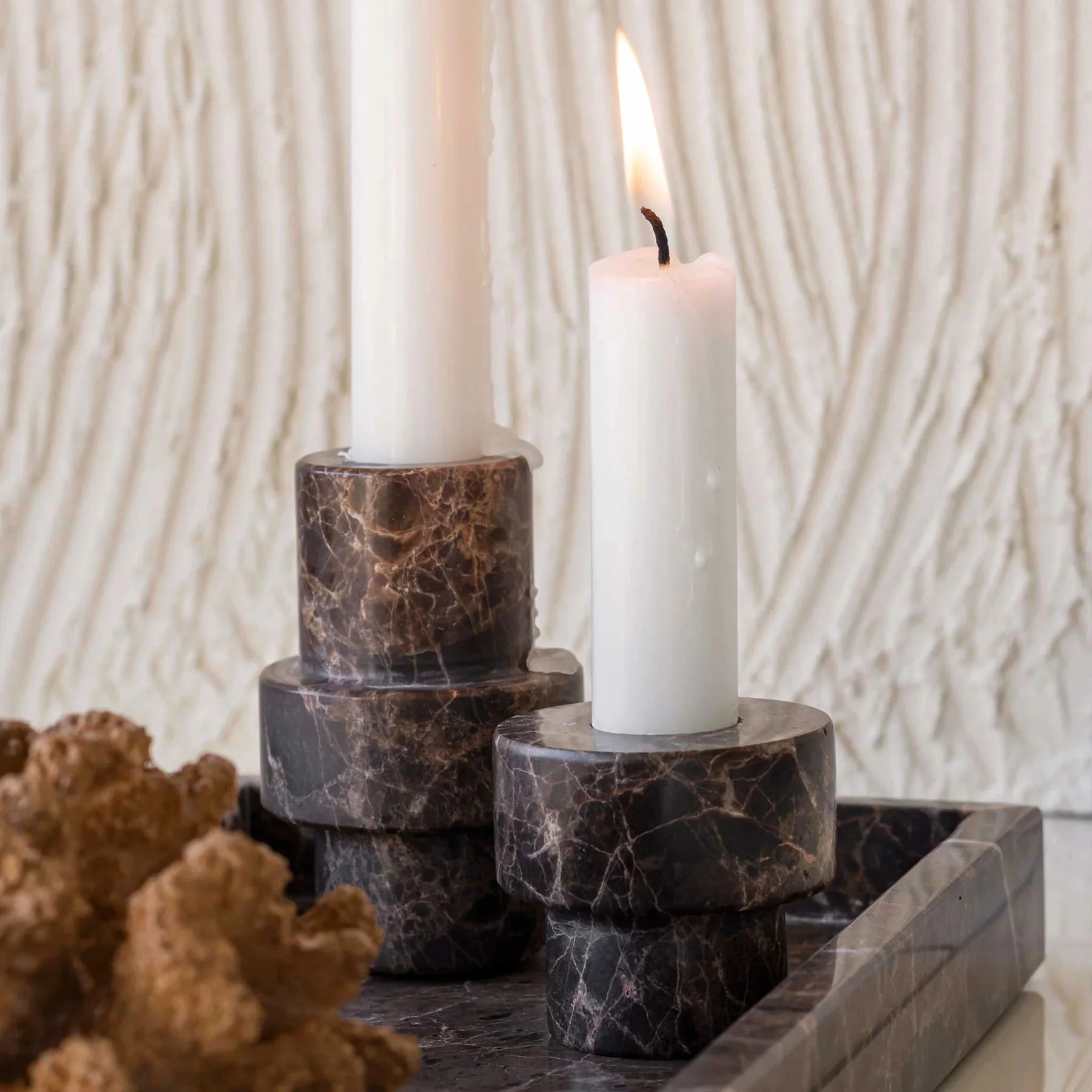 Mette Ditmer Marble Candleholder Large - Brown - Image 3