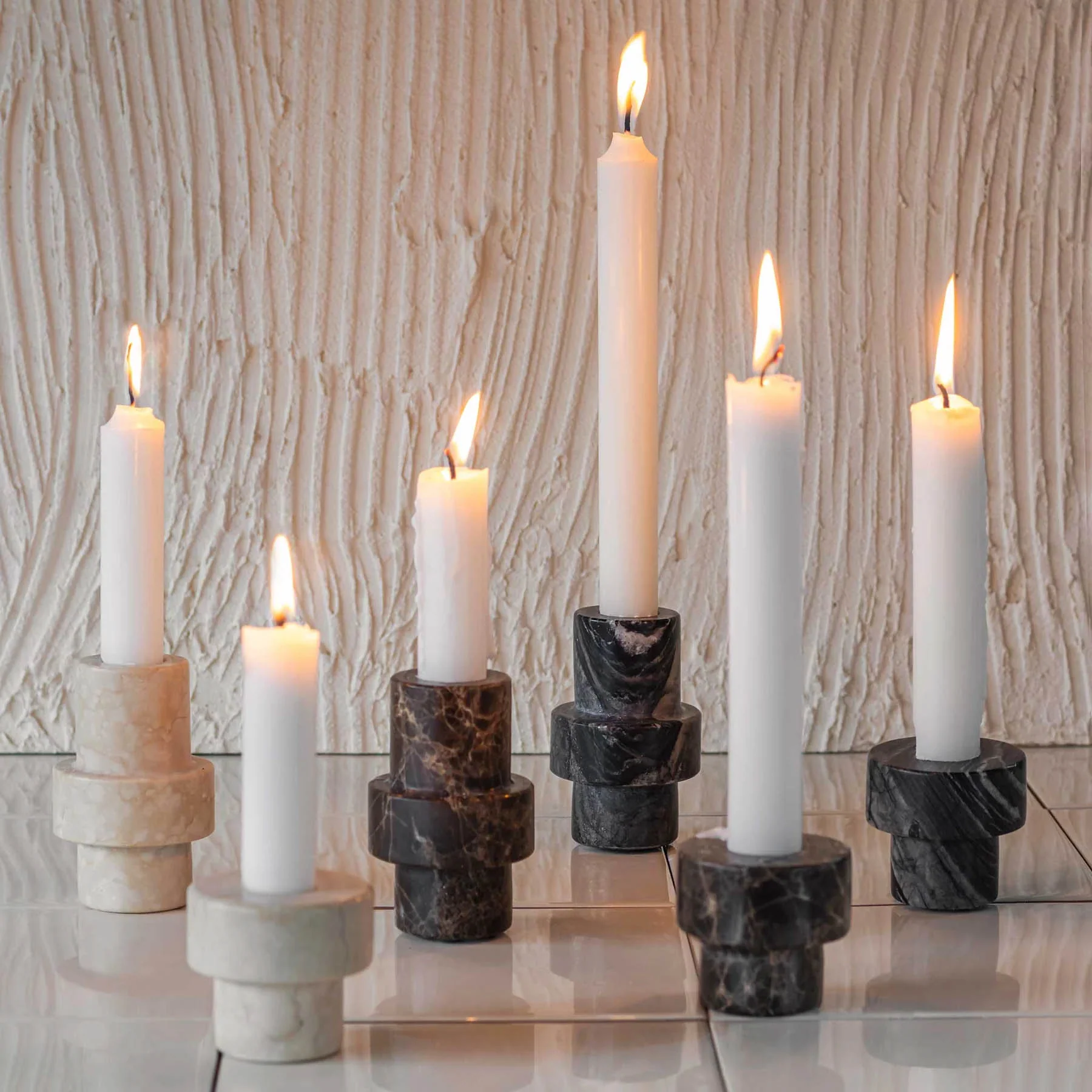 Mette Ditmer Marble Candleholder, Small - Grey - Image 3