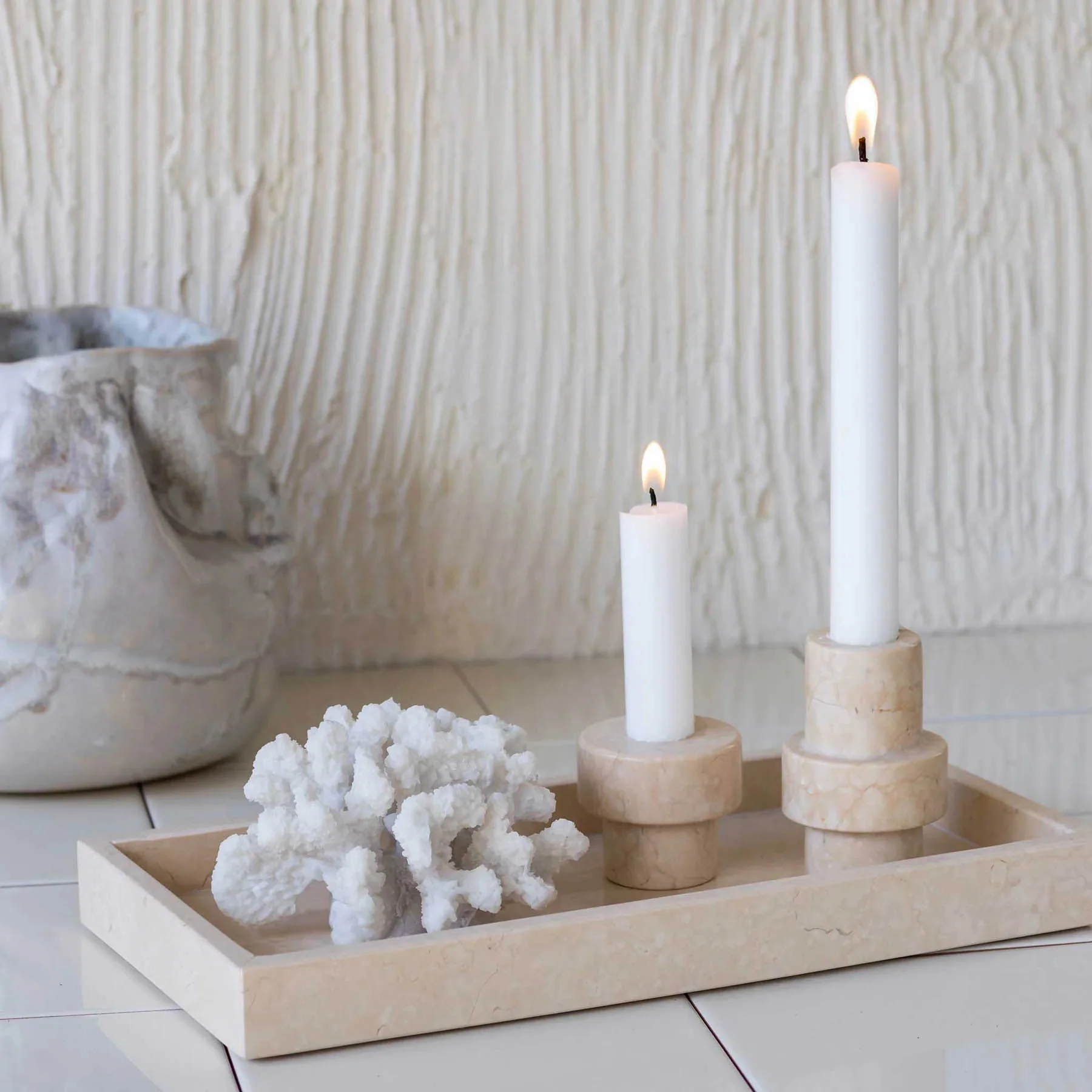 Mette Ditmer Marble Candleholder, Small - Sand - Image 4