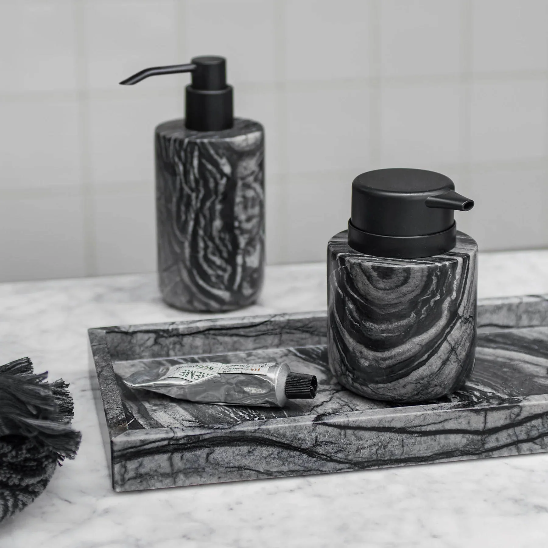 Mette Ditmer Marble Deco Tray - Black/Grey - Image 5