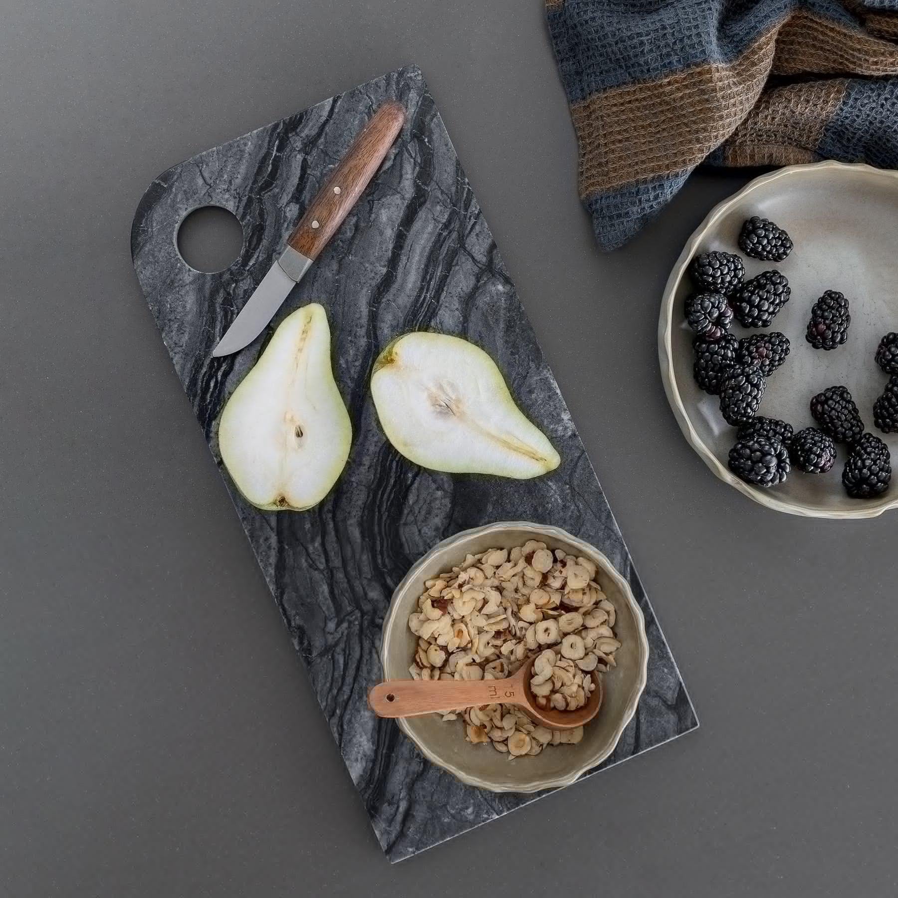 Mette Ditmer Marble Serving Board, Large - Black/Grey - Image 2