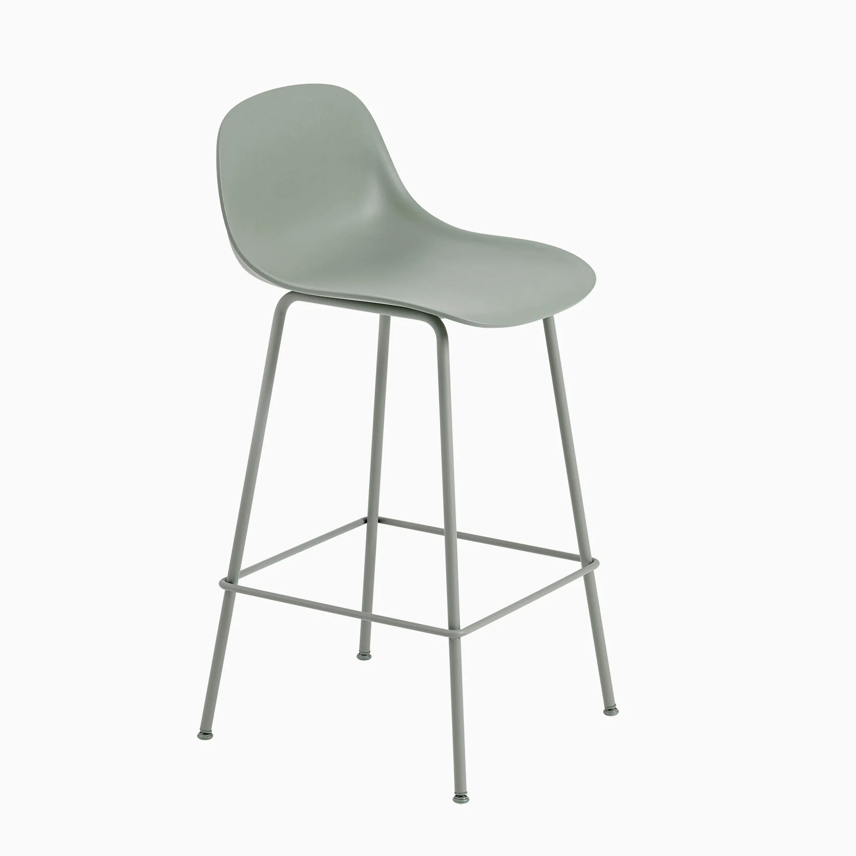 Muuto Fiber Stool With Backrest - Tube Base - Image 3