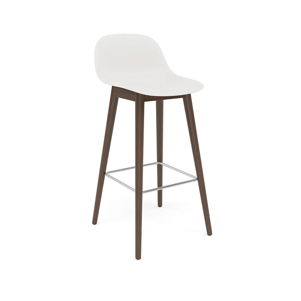 Muuto Fiber Stool with Backrest - Wood Base - Image 10