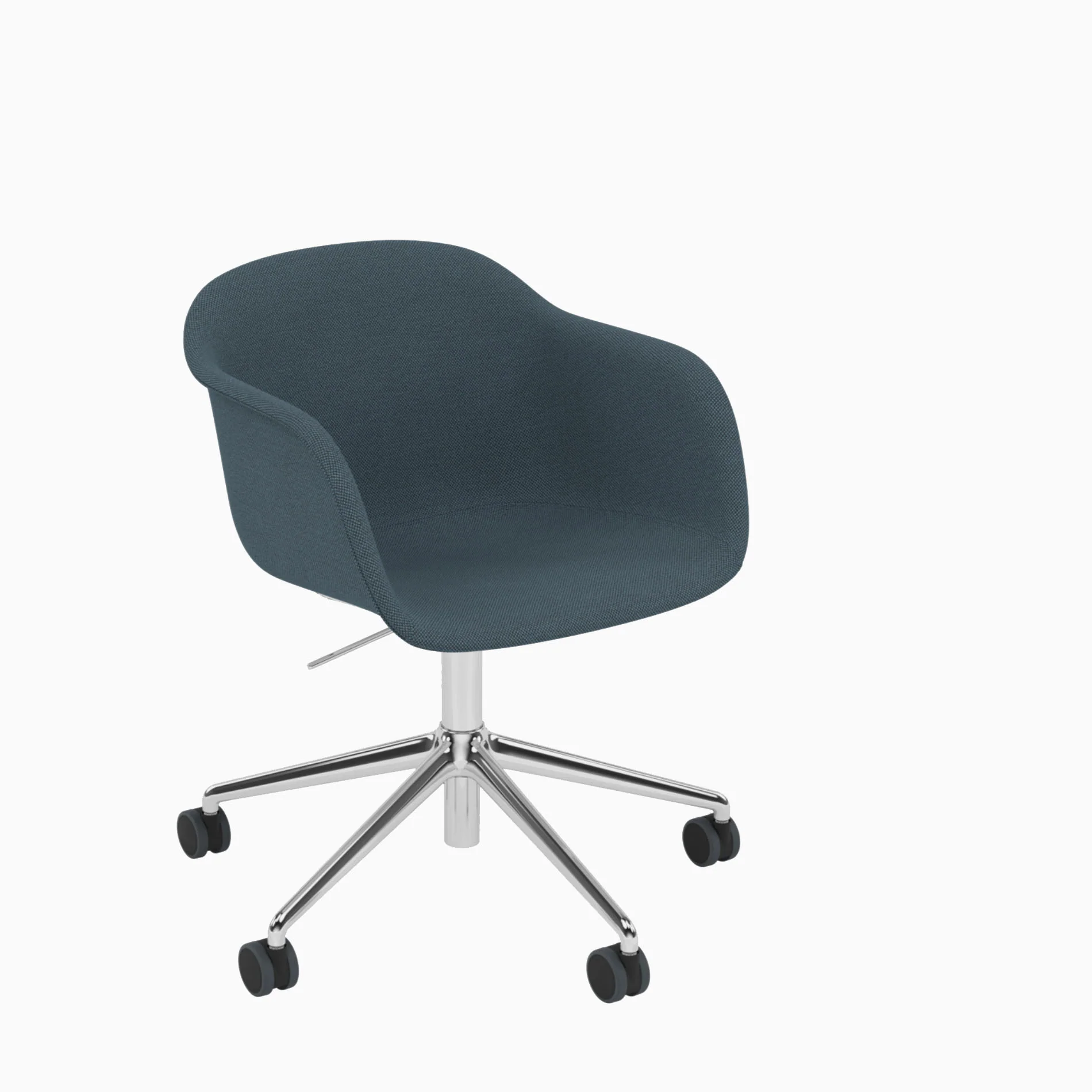 Muuto Fiber Armchair Swivel Base with Castors and Gas Lift