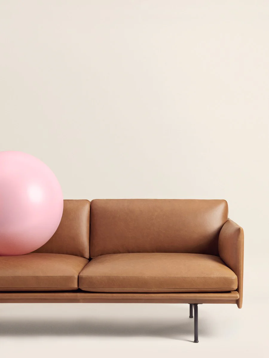 Muuto Outline Sofa - 2 Seater, Cognac Leather (Showroom Piece) - Image 4