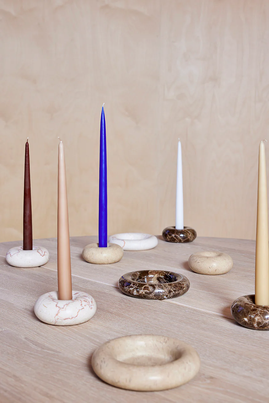 OYOY Savi Marble Candleholder Small - White - Image 2