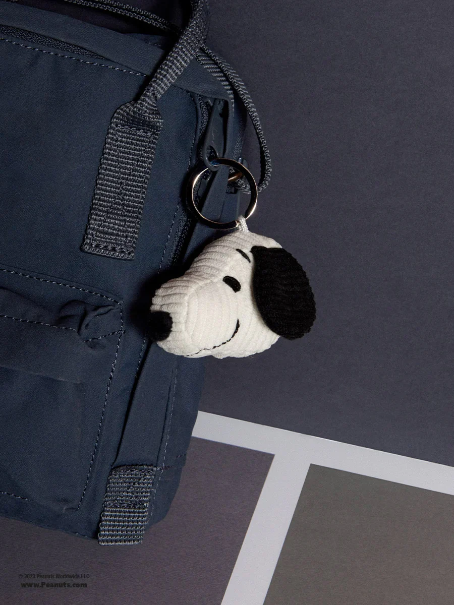 Snoopy Head Corduroy Keychain - Cream - Image 2