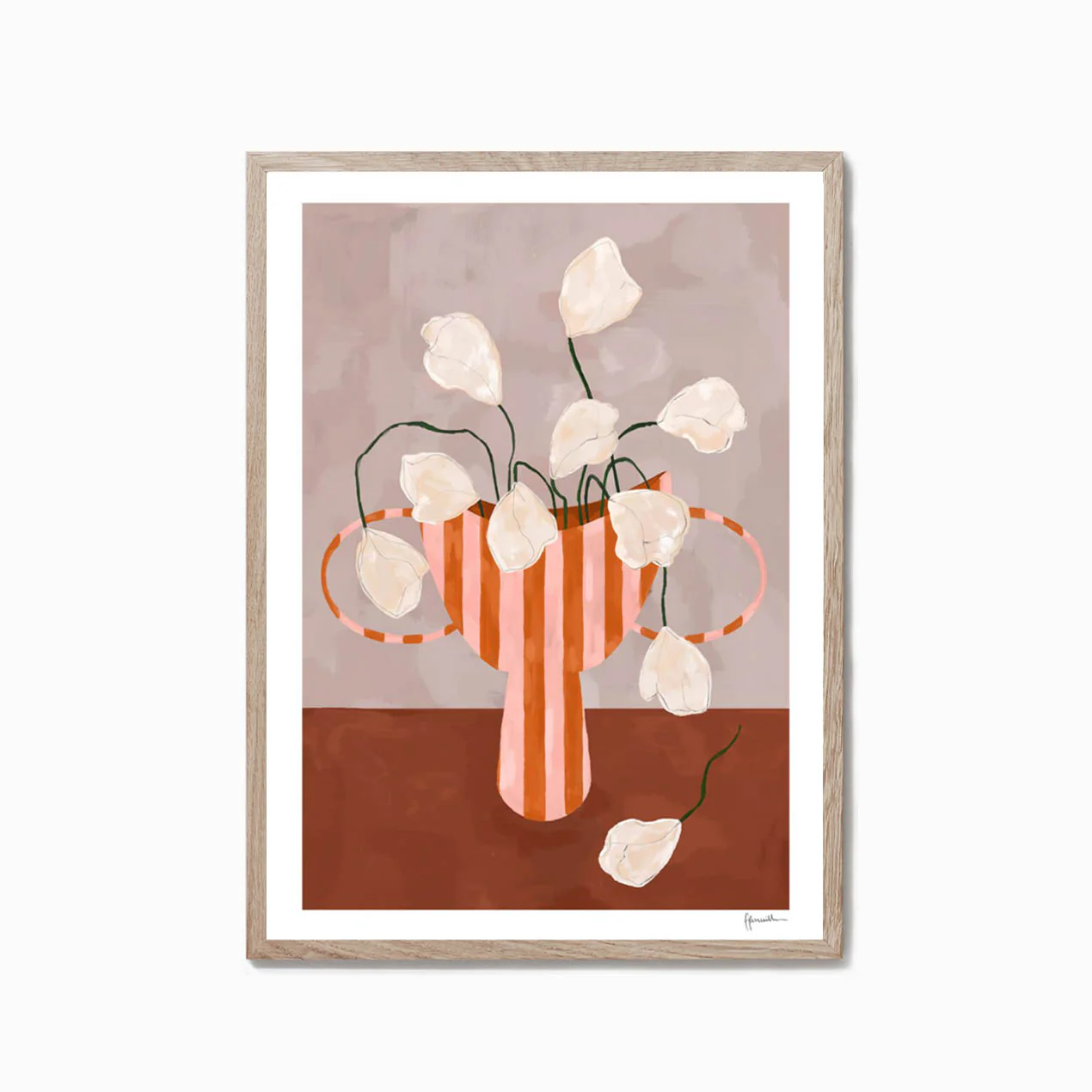 The Poster Club Frankie Penwill - White Flowers in Striped Vase - Image 5
