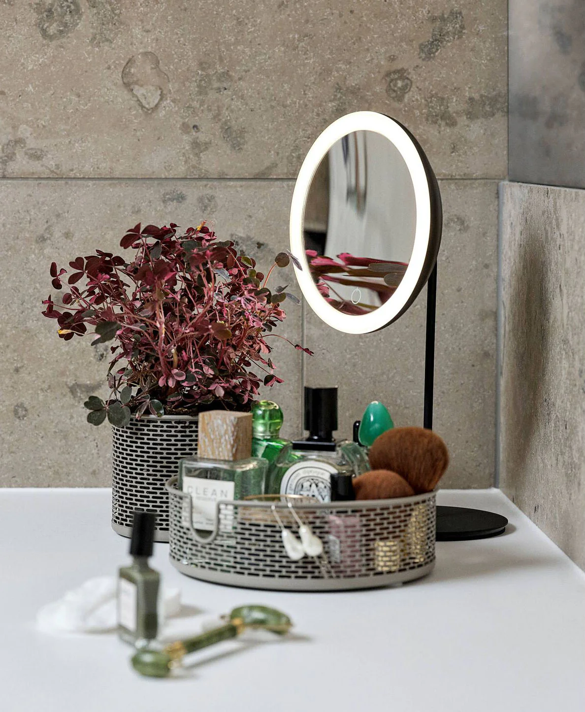 Zone Table Mirror with Magnification and Light - Black - Image 2