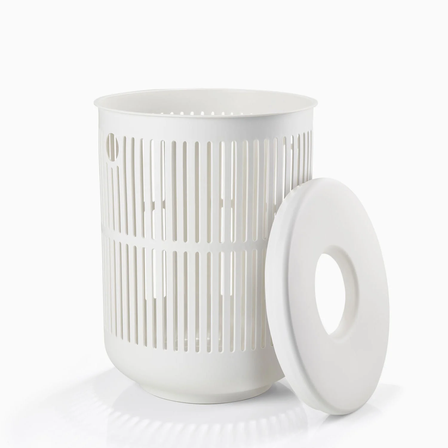 Zone Ume Laundry Basket with Lid 60L - White - Image 5